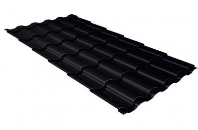 Металлочерепица Grand Line Kredo PurLite Matt RAL 9005 Черный